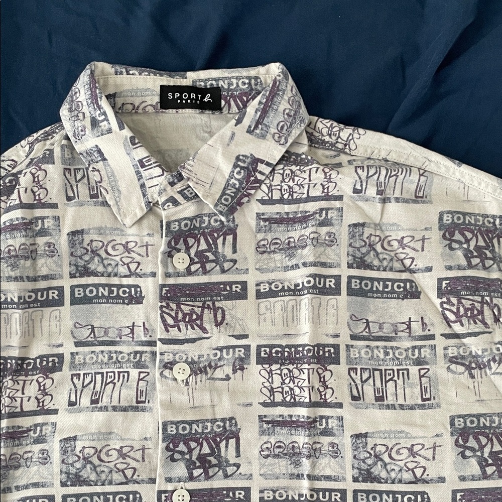 Sports Agnes b Woman's Gray and Black Graphic Button Down Shirt Dress